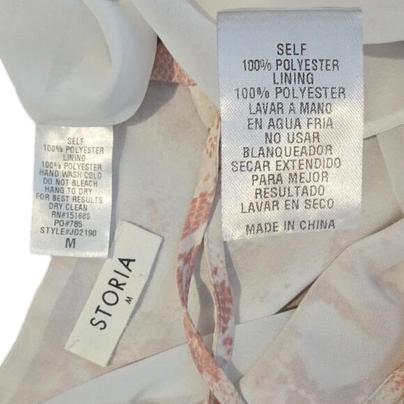 Storia Pink Snake Print Strappy Mini Slip Dress Size Medium EUC - Picture 4 of 5